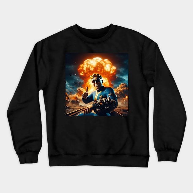 Vault boy nuking the world Crewneck Sweatshirt by YourStyleB